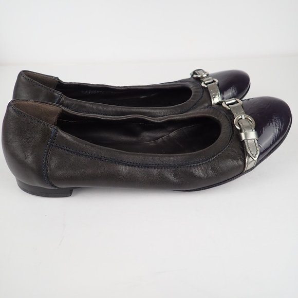 AGL Attilio Giusti Leombruni Ballet Flat Womens 39 US 9  Leather Purple Cap Shoe - Picture 7 of 11